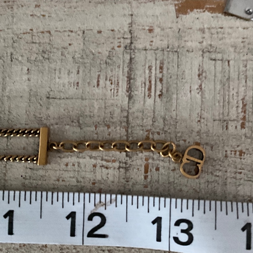 Dior Gold J'ADIOR Letter Double Chain Choker - Picture 7 of 7